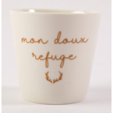moyen gobelet blanc 200ml "Mon doux refuge" S. Janière