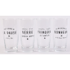 4 Verres à bière 40cl "L'heure de la pause" S. Janière
