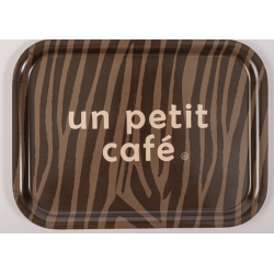 Plateau thermo Un p'tit café Zèbre 20*27 S. janière