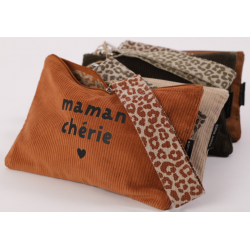 trousse velours +sangle Maman Chérie coloris assortis s. janière