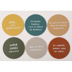 6 dessous de verre Moral chouette S.Janière