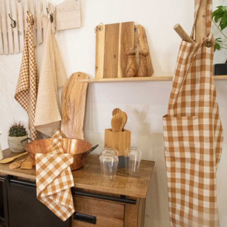 TABLIER CARREAUX brun SUD ETOFFE