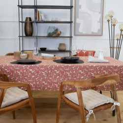 Nappe enduite GINKGO BRIQUE 250*150