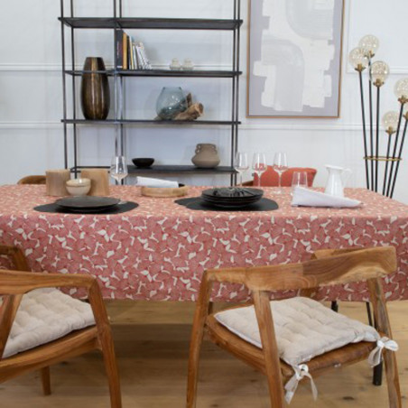 Nappe enduite GINKGO BRIQUE 250*150