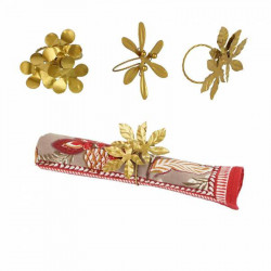 rond de serviette fleur laiton assortis