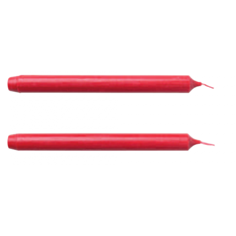 Lot de deux bougies ROUGE coniques Rader