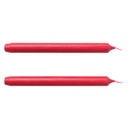 Lot de deux bougies ROUGE coniques Rader