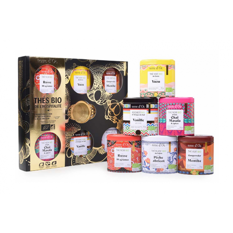 Coffret collector 6 thés 50g + filtre
