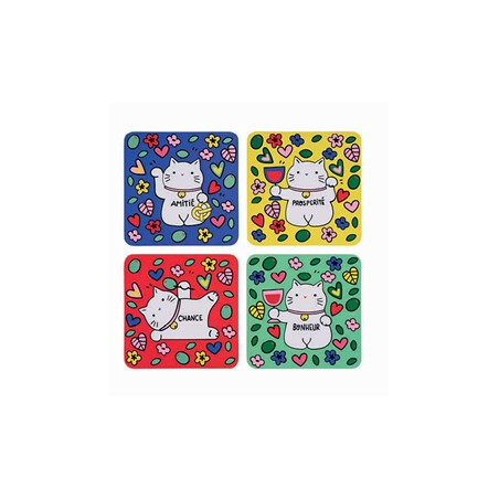 dessous de verre Chat bonheur DLP