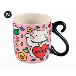 MUG Houba chat bonheur rose