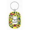 Porte-clés Chat bonheur jaune DLP