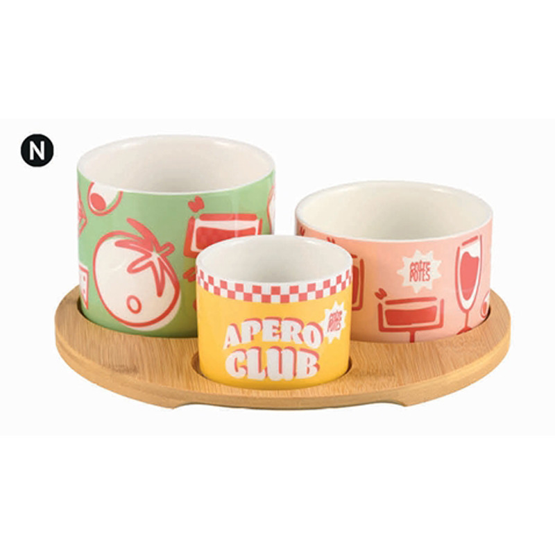 Plateau rond 3 raviers Apero Club DLP