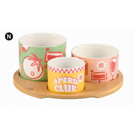 Plateau rond 3 raviers Apero Club DLP