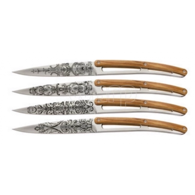 4 Couteaux de table miroir olivier GRD SIECLE DEEJO