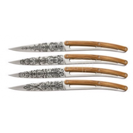 4 Couteaux de table miroir olivier GRD SIECLE DEEJO