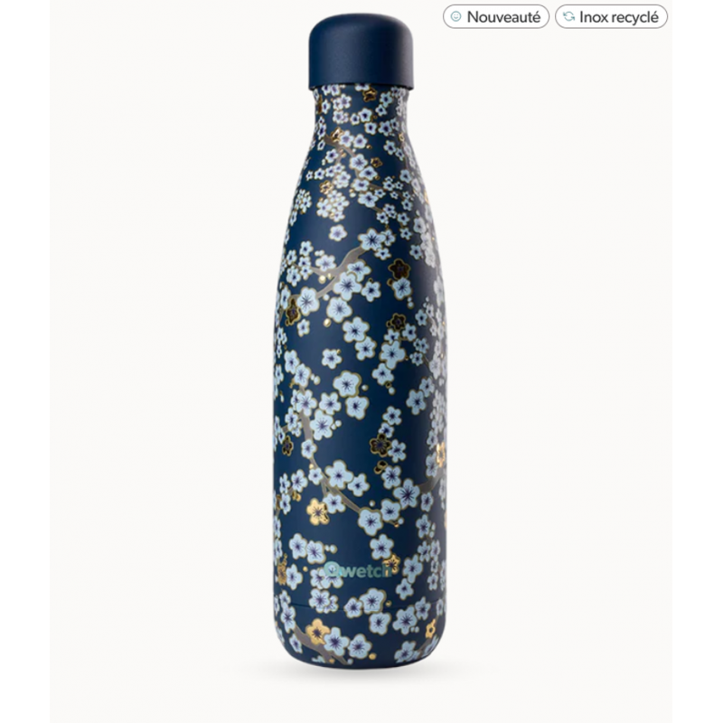 Bouteille isotherme flowers bleu nuit 500 ml