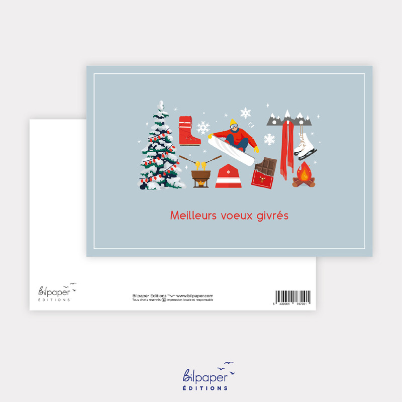 Carte meilleurs voeux givrés