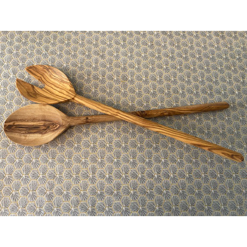 set grands couverts à salade en bois d'Olivier