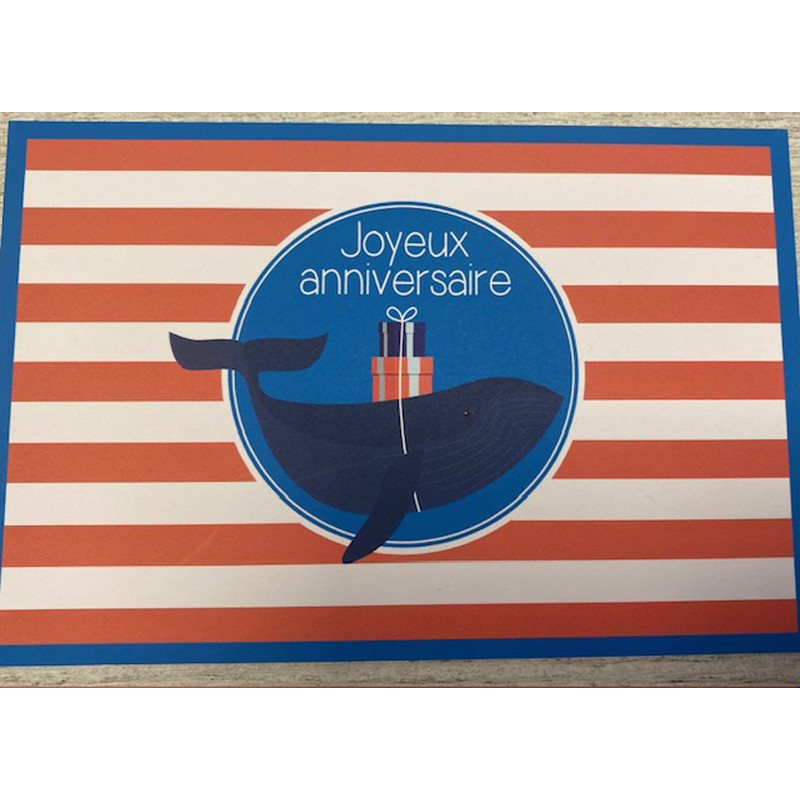 Carte Joyeux anniversaire baleine