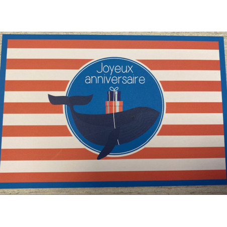 Carte Joyeux anniversaire baleine