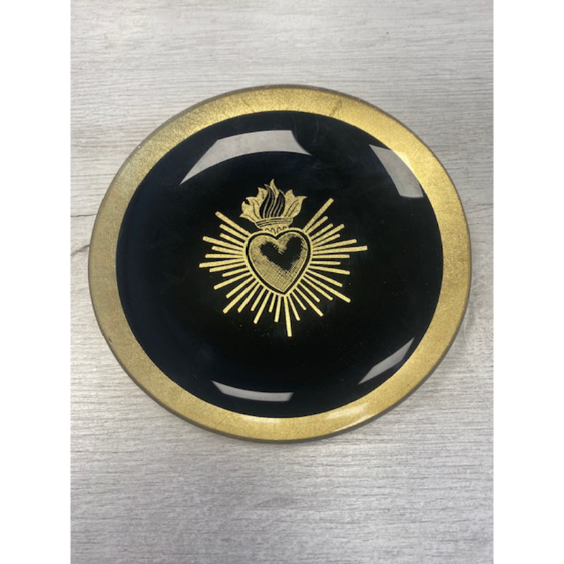 assiette noir ex voto pm D15 H1.2 cm OPJET