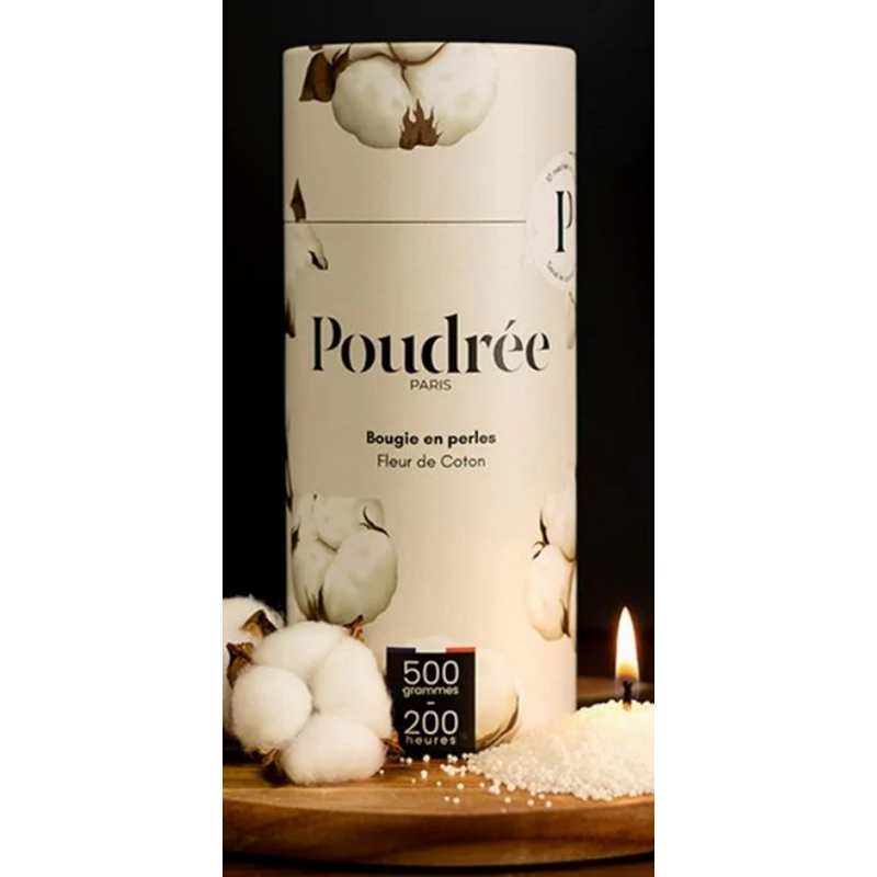 Bougie POUDREE Fleur de coton 500g