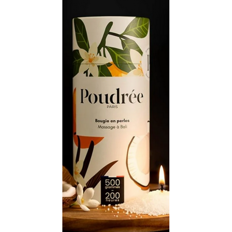 Bougie POUDREE massage à Bali 500g