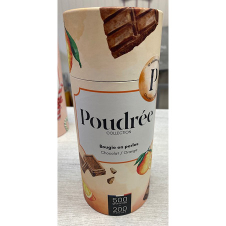 Bougie POUDREE Chocolat Orange collection Noel 500g