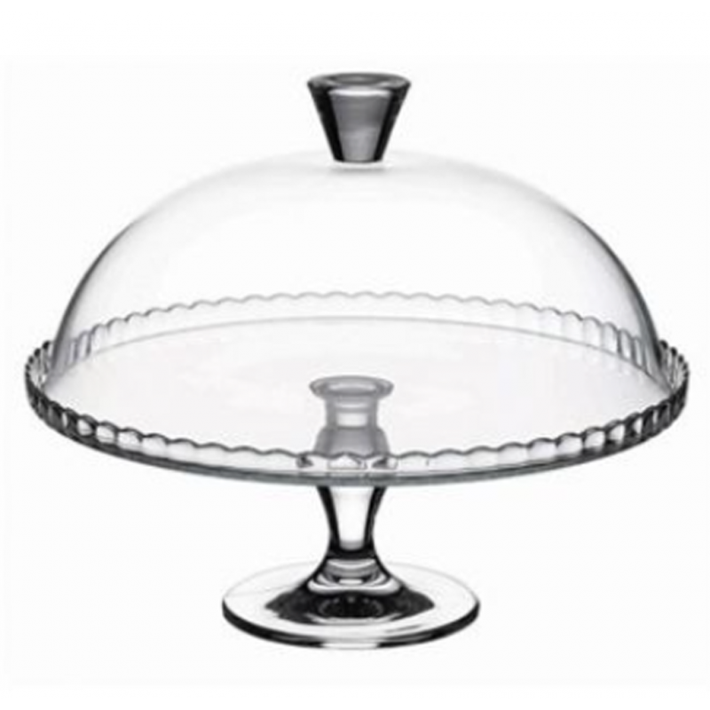 Plat sur pied Ø32cm + cloche Ht 26cm Bastide