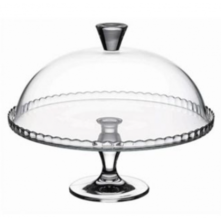 Plat sur pied Ø32cm + cloche Ht 26cm Bastide