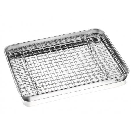 Plat inox + grille 31.5cm Bastide