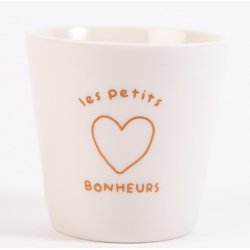 moyen gobelet blanc "Les petits bonheurs" 200ml S. Janière