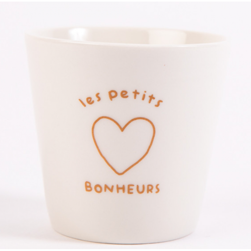 moyen gobelet blanc "Les petits bonheurs" 200ml S. Janière