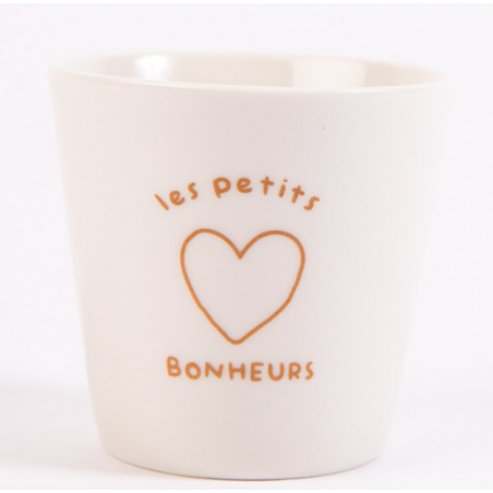 moyen gobelet blanc "Les petits bonheurs" 200ml S. Janière