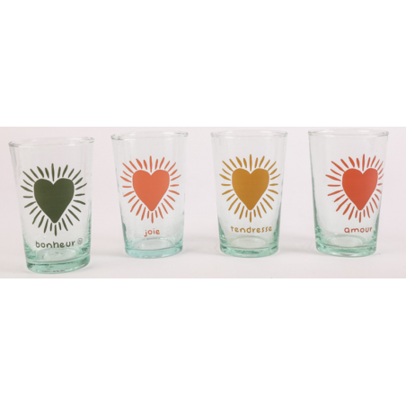 4 Verres beldi empilables "coeur soleil" Sophie Janière