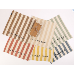 6 serviettes "C bon, régal, délice" 40*40 S. janière