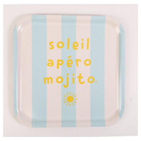 Plateau "Soleil, mojito" 30*30 Sophie janière