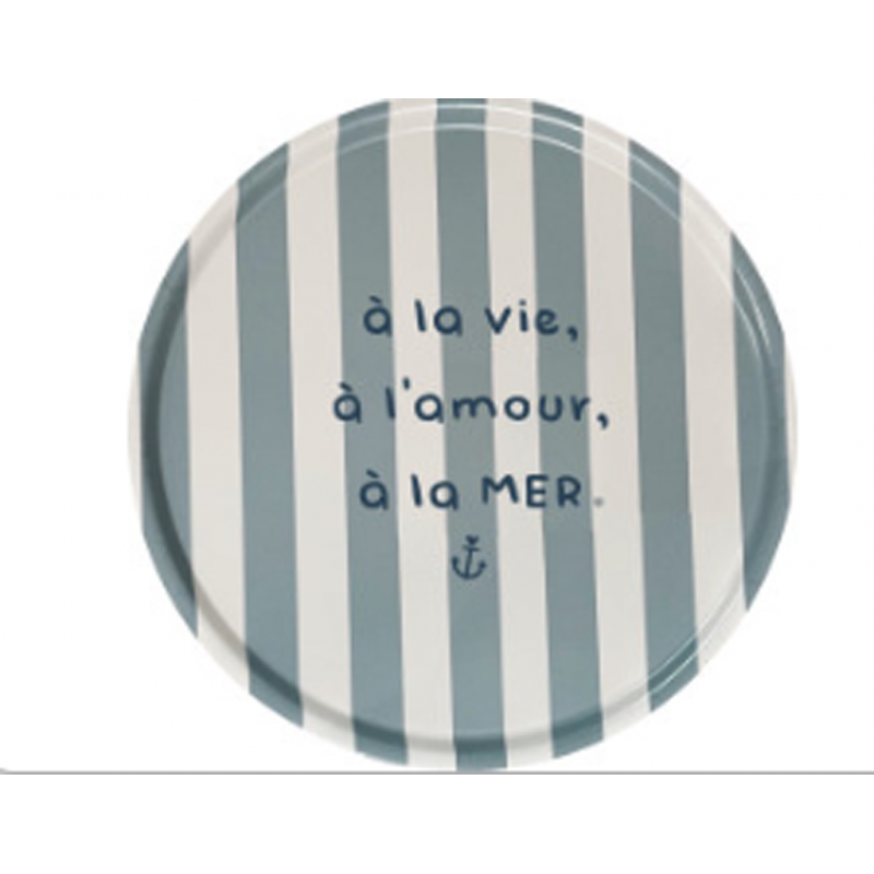 Plateau "A la vie, à l'amour" liège Ø45cm S. janière
