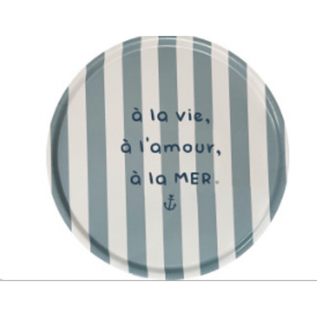 Plateau "A la vie, à l'amour" liège Ø45cm S. janière