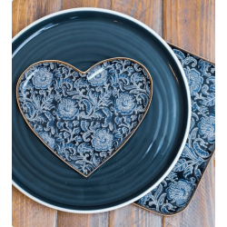 plateau coeur metal Kalamkari