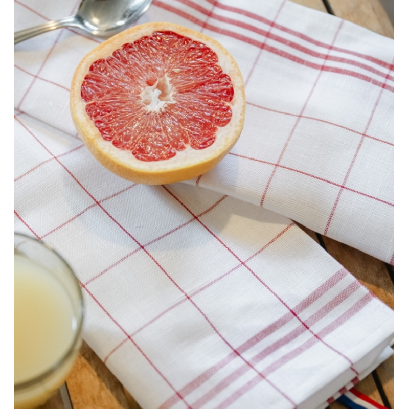 Torchon TRADI CARREAUX ROUGE
