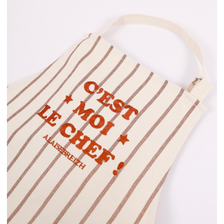 Tablier José rayé caramel A l'aise Breizh