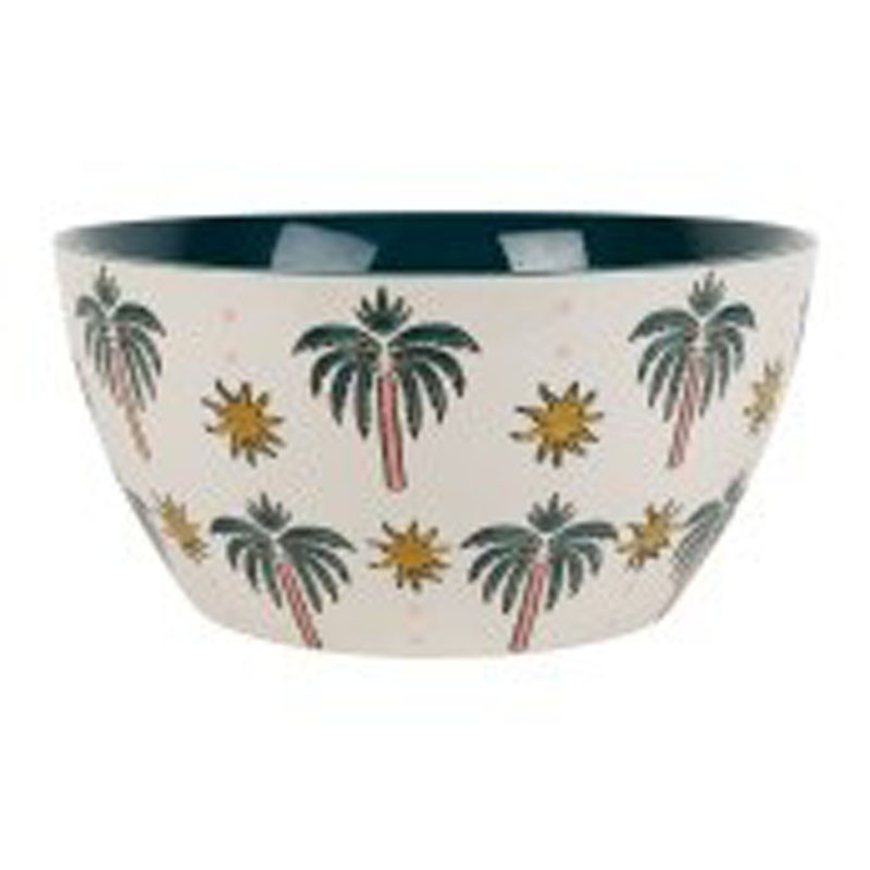 saladier palmisol  ecru et emeraude D23 CM