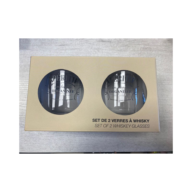 Set de 2 verres à whisky en bande organisée