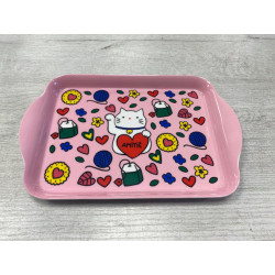 Plateau Chat bonheur rose DLP