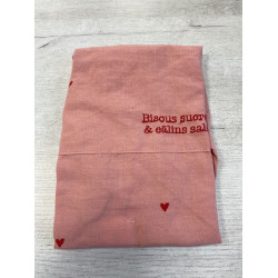 tablier enfant douce amour rose et rouge 45*55