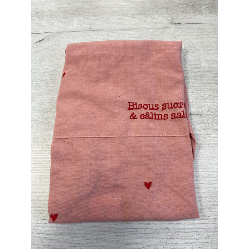 tablier enfant douce amour rose et rouge 45*55