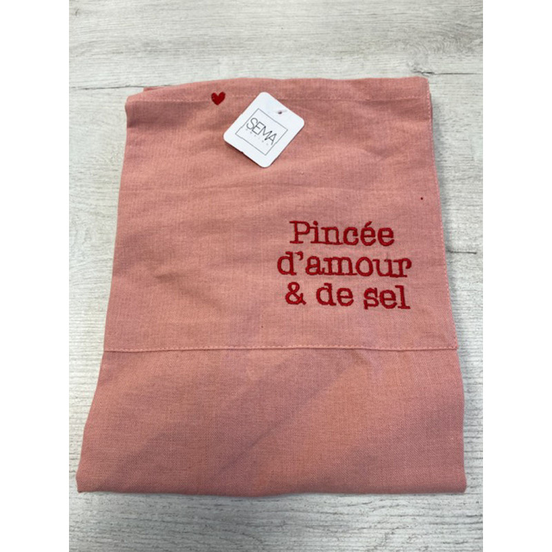 tablier douce amour rose et rouge 73*90