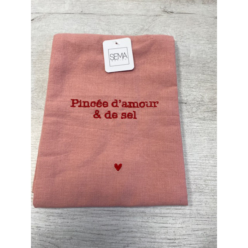 torchon douce amour rose et rouge 40*70