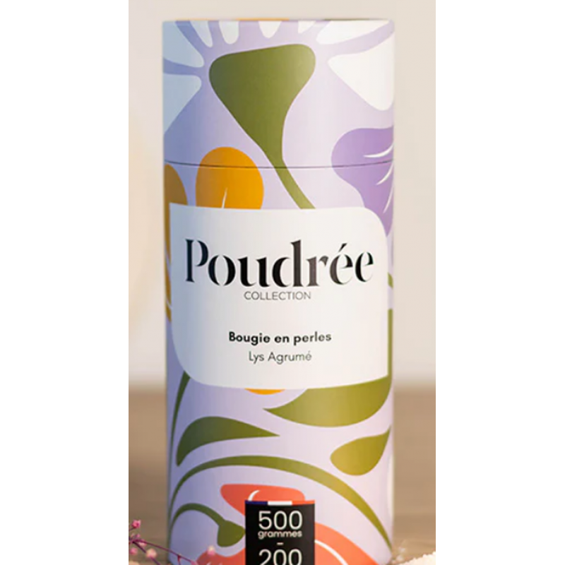 Bougie POUDREE Lys Agrumé FLORA 500g